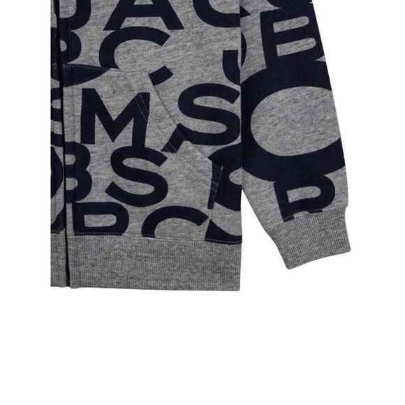 Little Marc Jacobs Kids Size 6 Grey Print Zip-up Hoodie - Picture 3 of 10